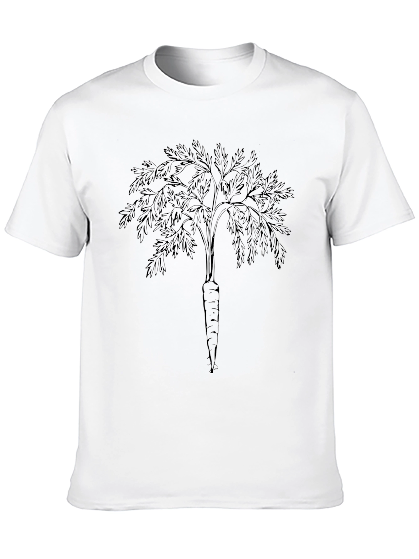 Carrot Tree Black T-Shirt - Unique Botanical Print