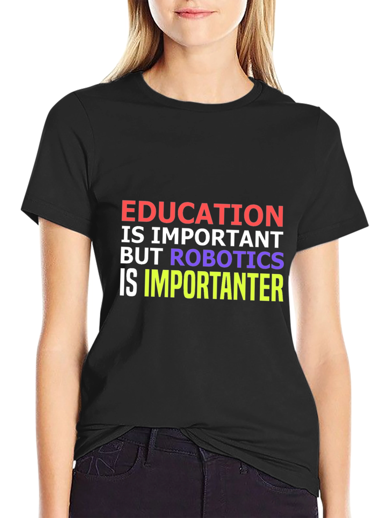 Education vs Robotics Funny T-Shirt