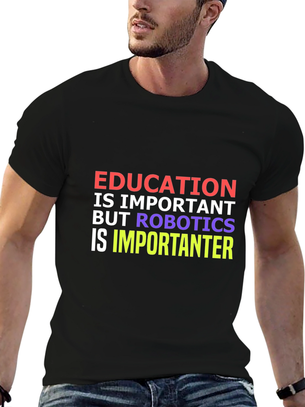Education vs Robotics Funny T-Shirt