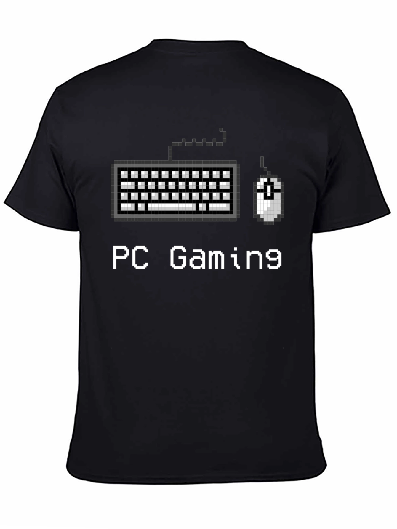 Retro PC Gaming T-Shirt - Pixel Keyboard & Mouse Design