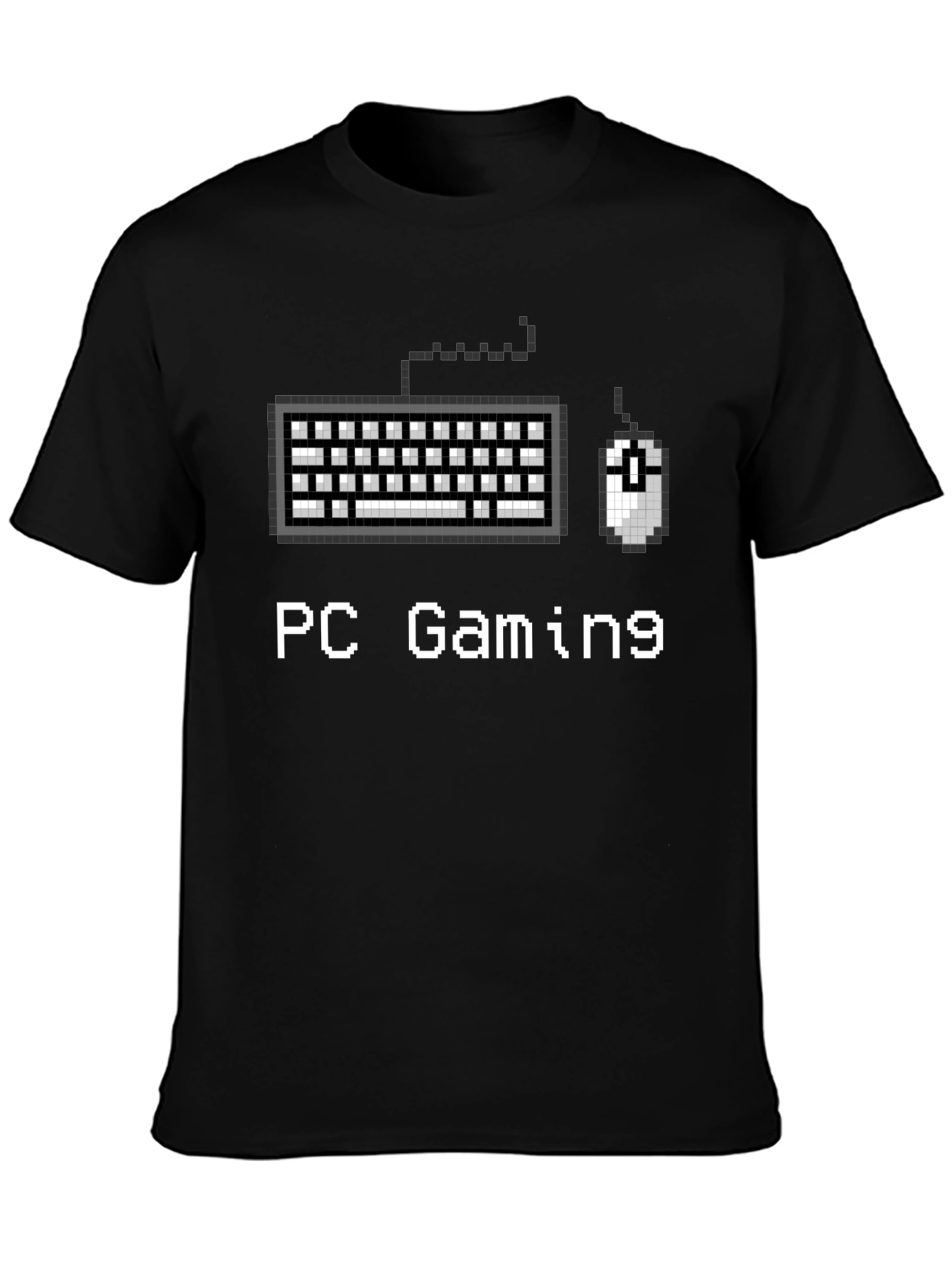 Retro PC Gaming T-Shirt - Pixel Keyboard & Mouse Design