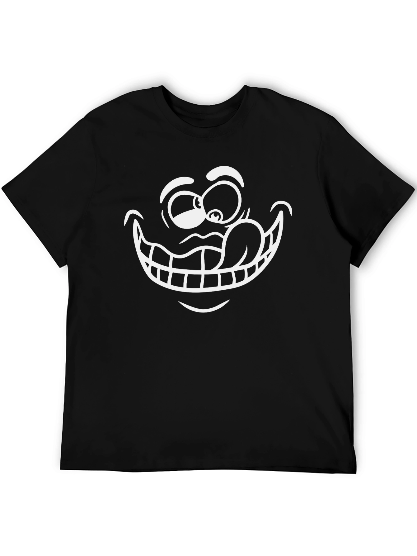 Funny Face Graphic T-Shirt - Black Cotton Tee