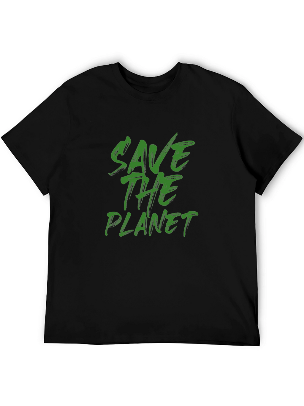 Eco-Friendly Save the Planet Graphic Black T-Shirt