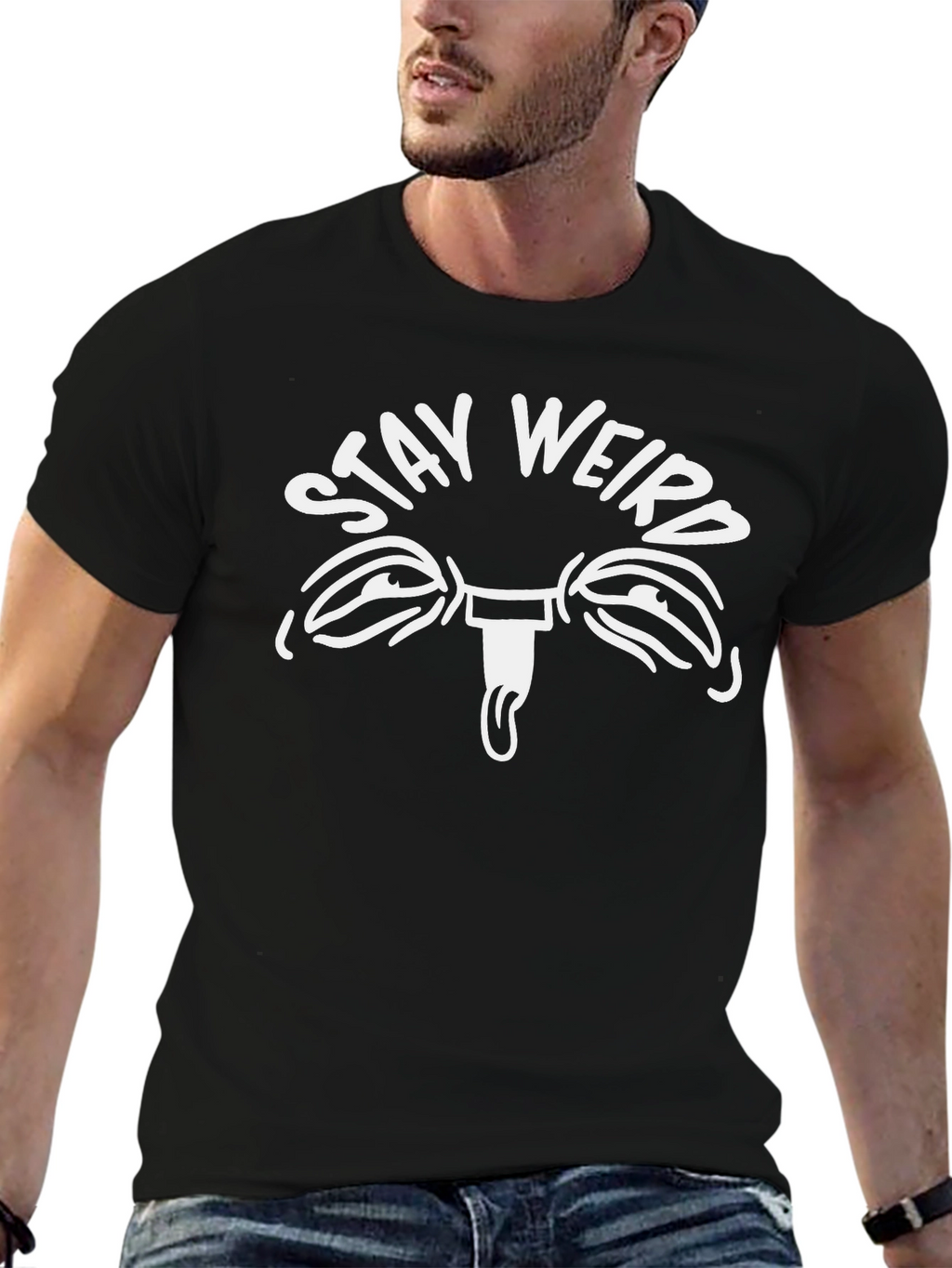 Stay Weird Graphic Tee - Unisex Black T-Shirt