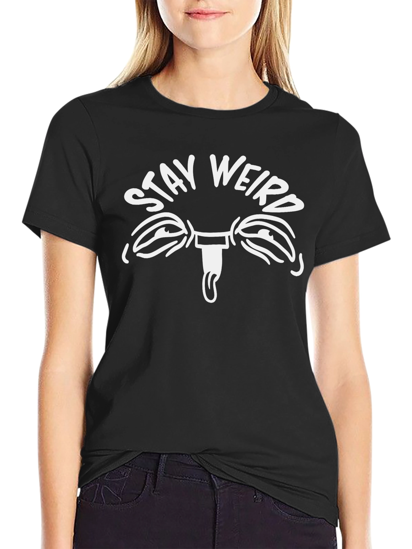 Stay Weird Graphic Tee - Unisex Black T-Shirt