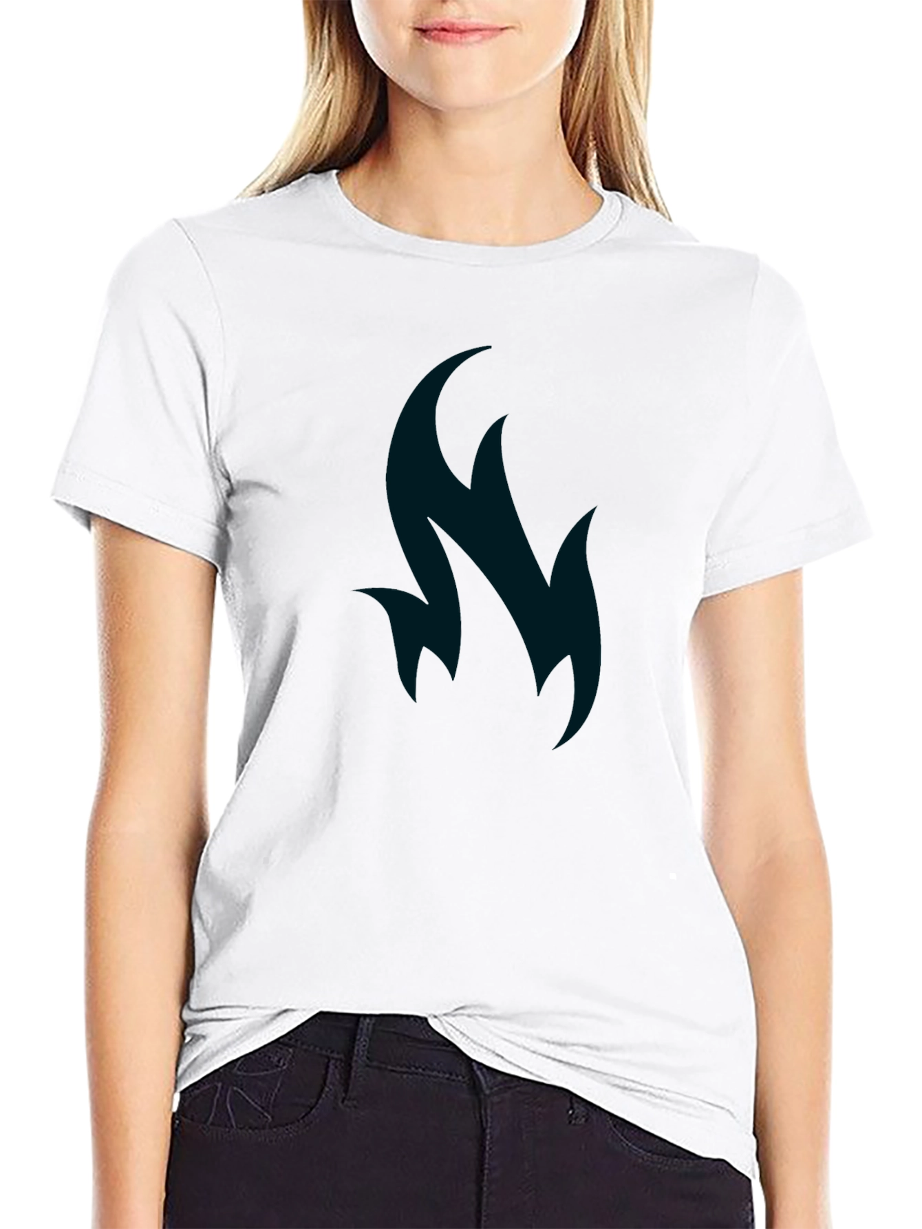 Abstract Flame Graphic Tee - Soft Cotton Blend