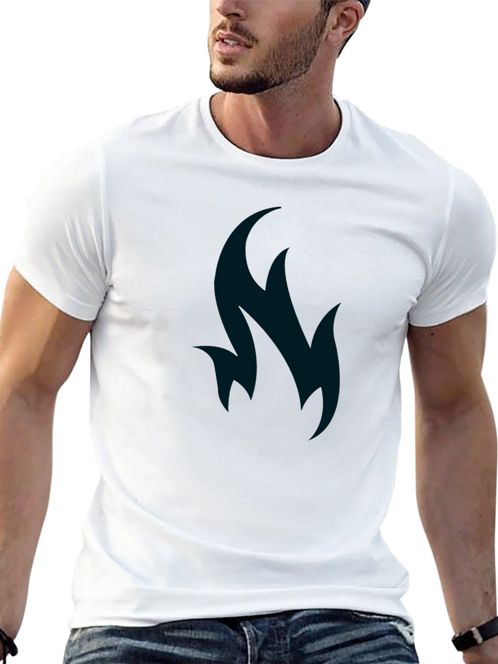 Abstract Flame Graphic Tee - Soft Cotton Blend