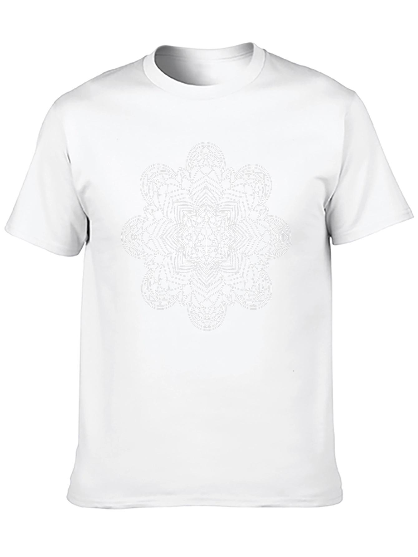 Geometric Mandala Graphic Tee - Black
