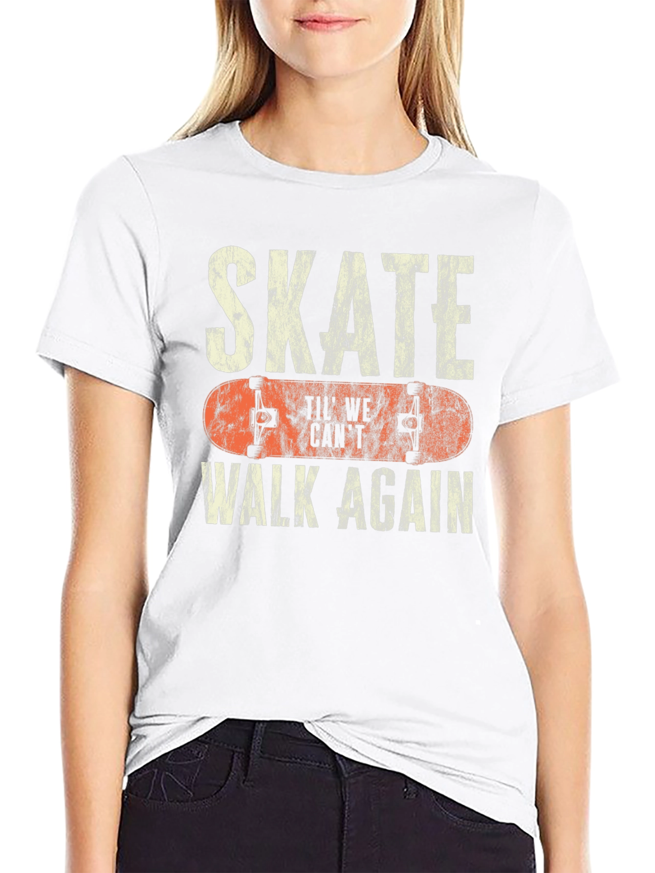 Skate Til We Cant Walk Again Black T-Shirt