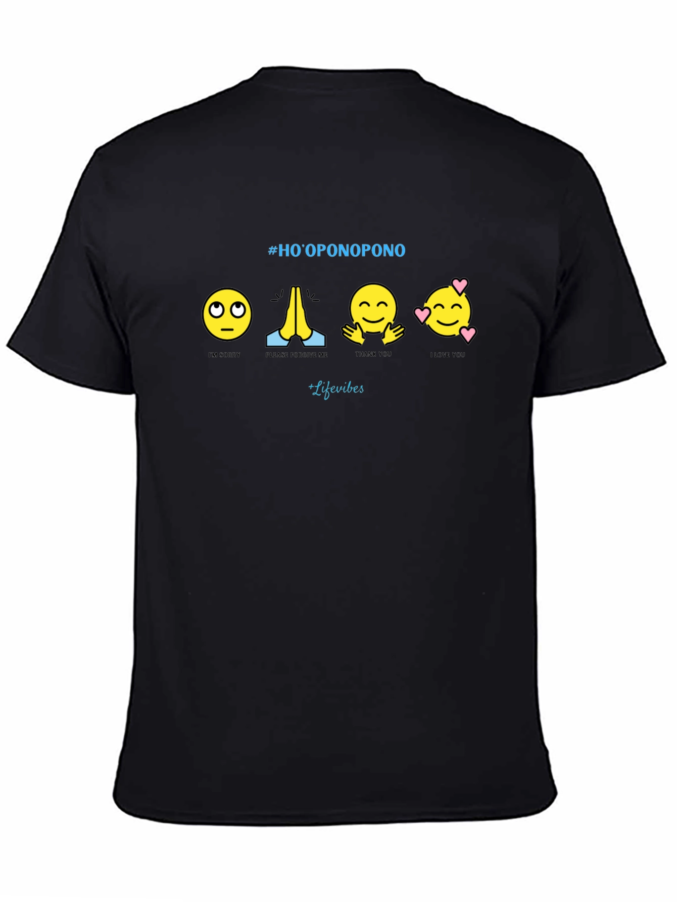 Hooponopono Emoji T-Shirt - Black Graphic Tee