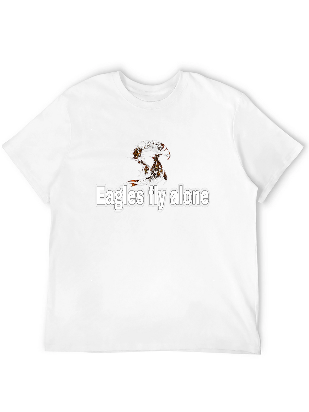 Eagles Fly Alone Graphic Black T-Shirt