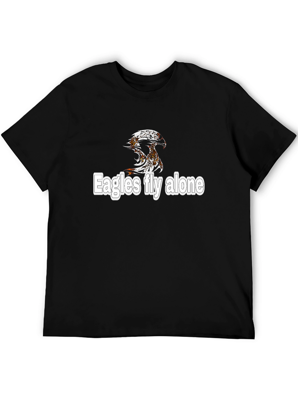 Eagles Fly Alone Graphic Black T-Shirt