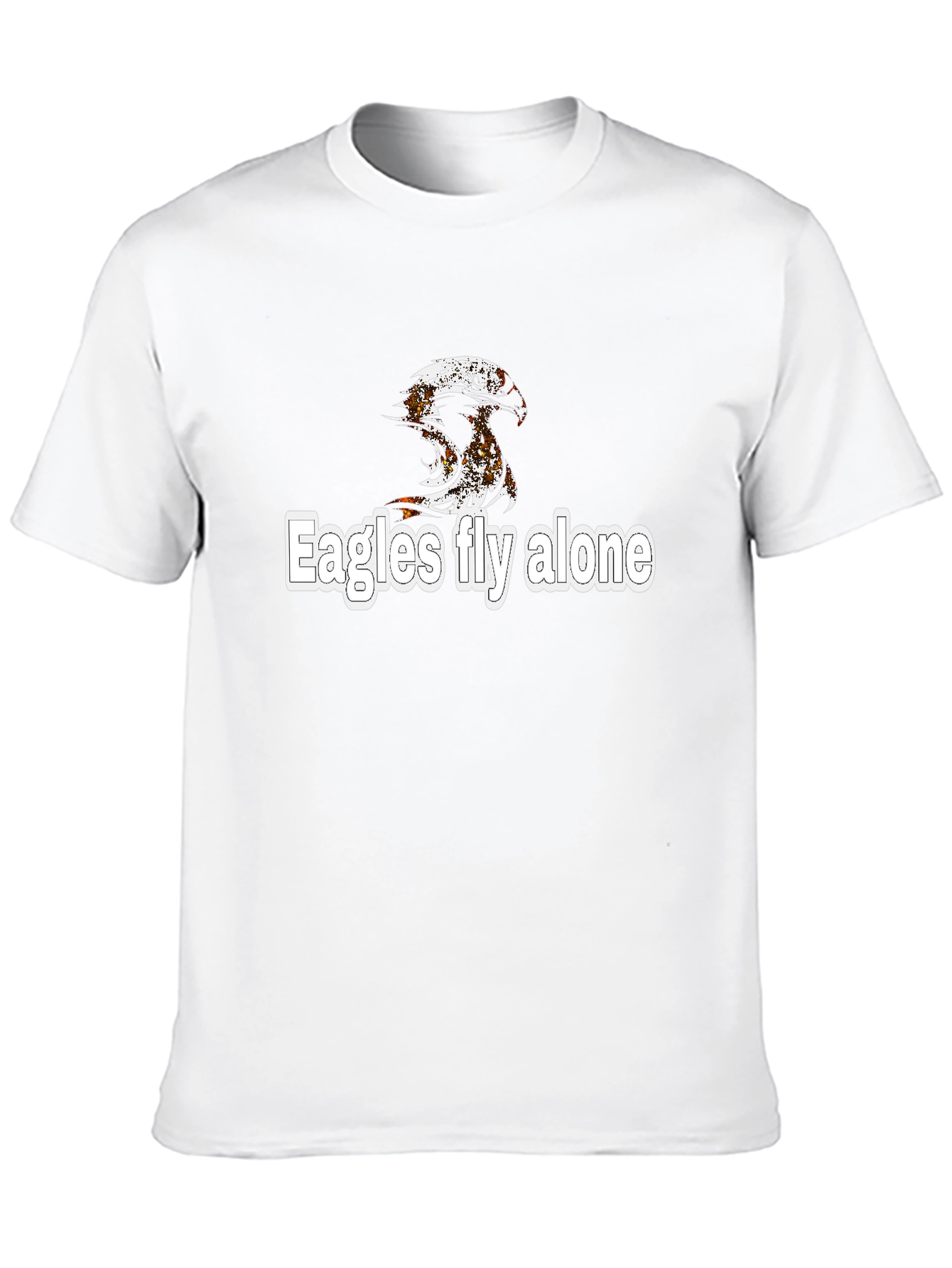Eagles Fly Alone Graphic Black T-Shirt