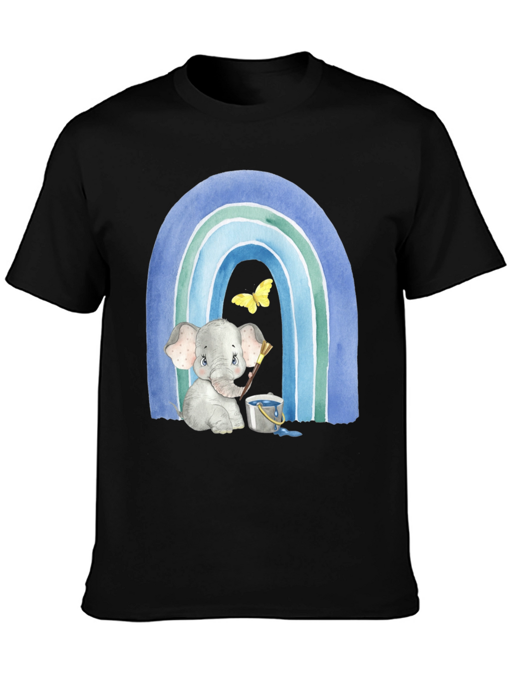 Elephant Painting Rainbow Graphic Tee