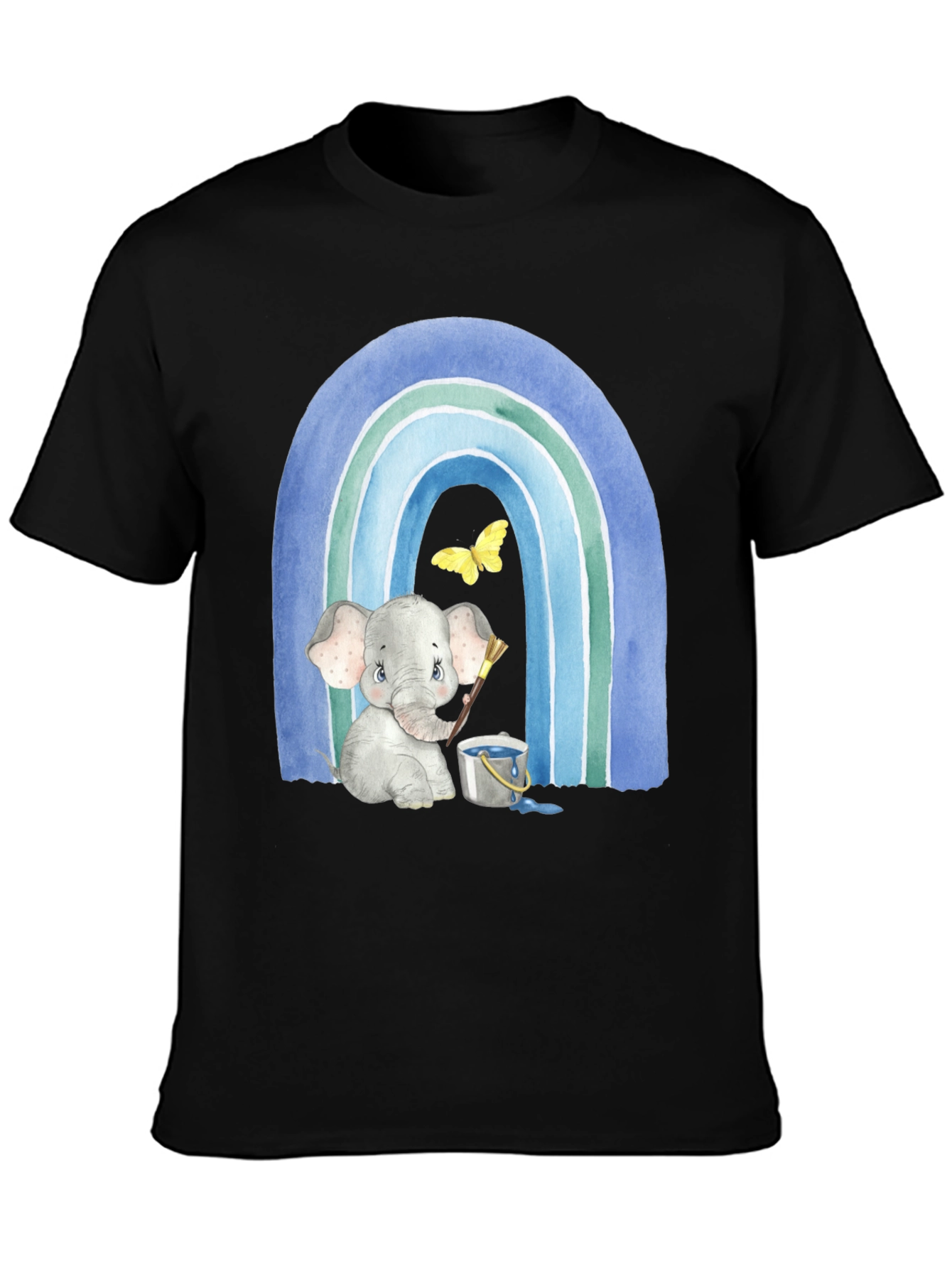 Elephant Painting Rainbow Graphic Tee