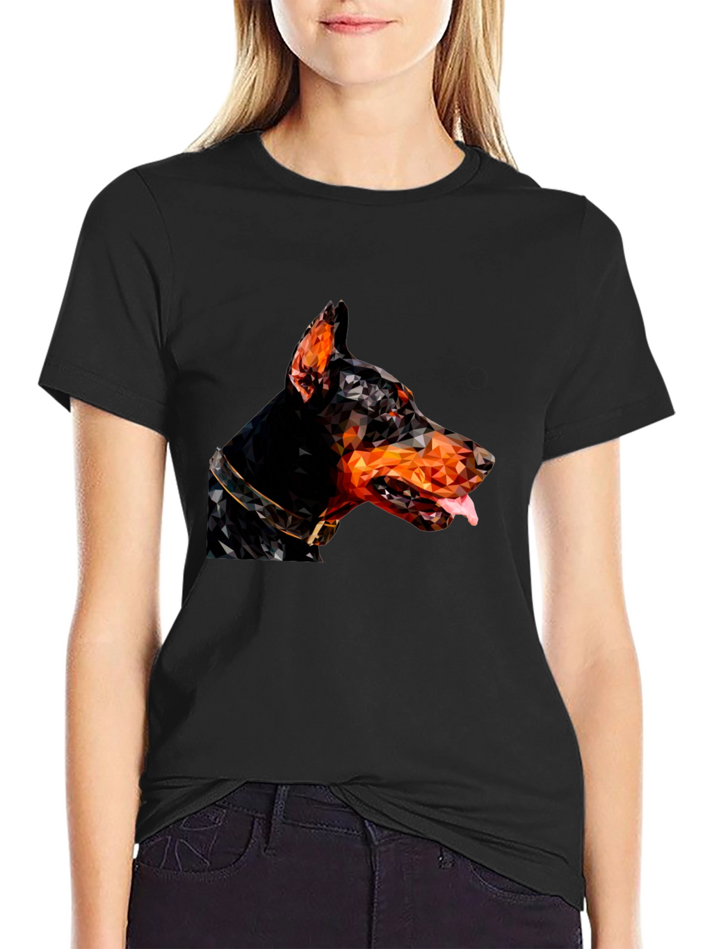 Doberman Geometric T-Shirt - Black