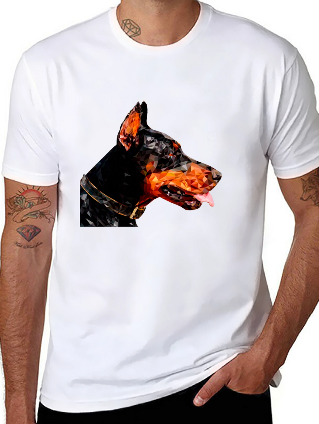 Doberman Geometric T-Shirt - Black