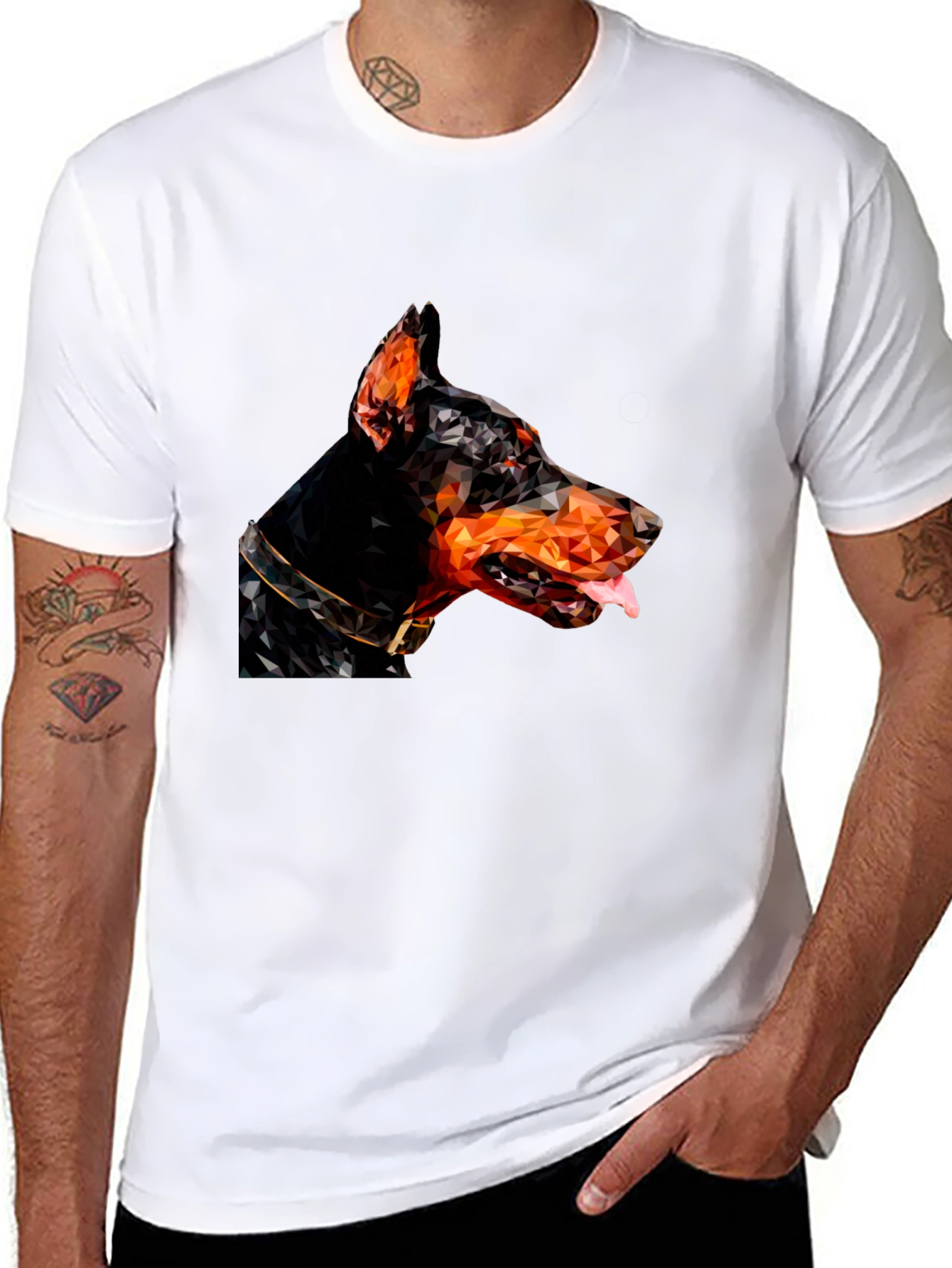 Doberman Geometric T-Shirt - Black