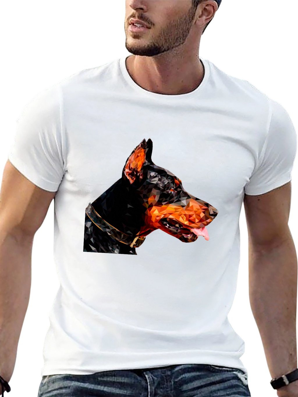 Doberman Geometric T-Shirt - Black