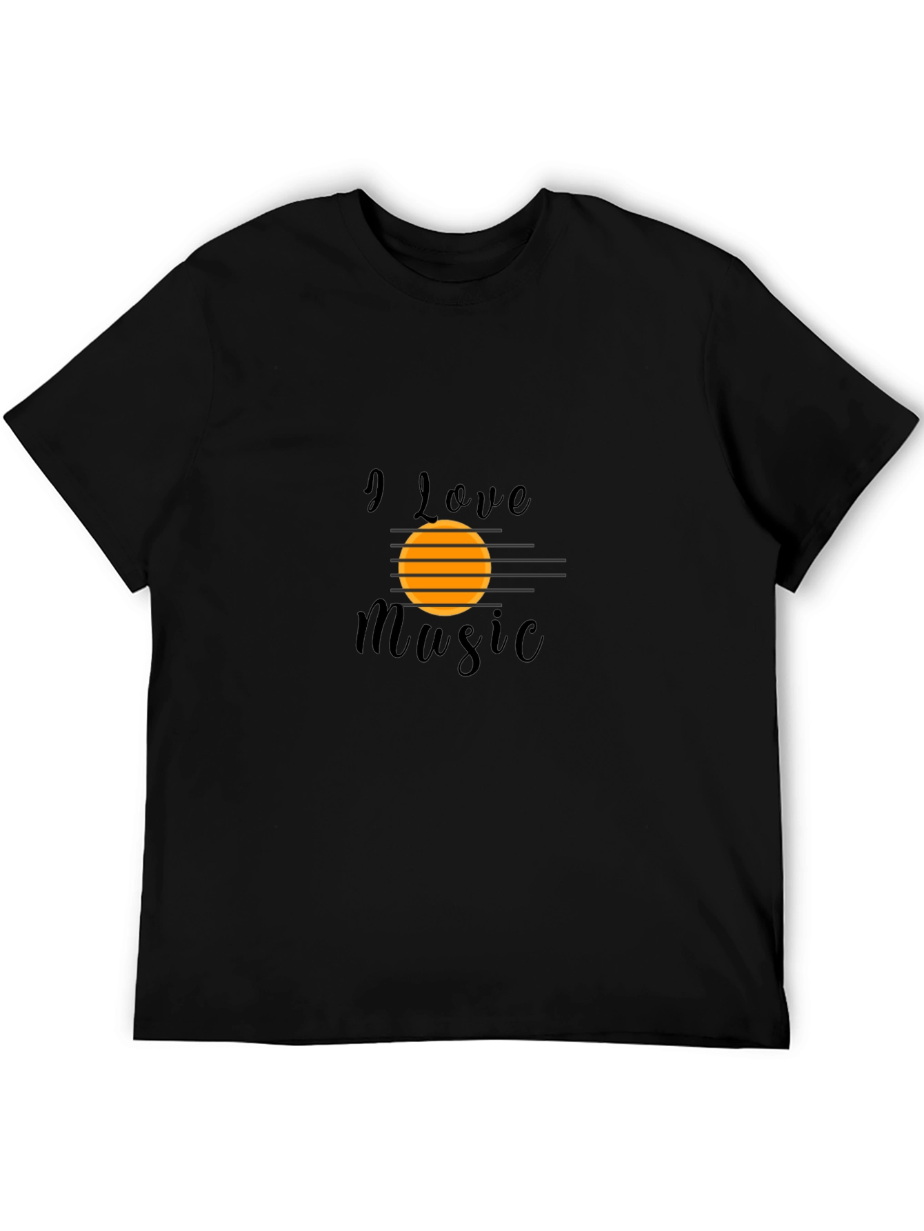 I Love Music Black T-Shirt