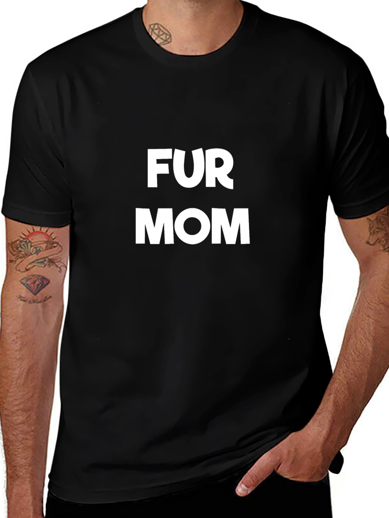 Fur Mom Graphic Tee - Black Cotton T-Shirt