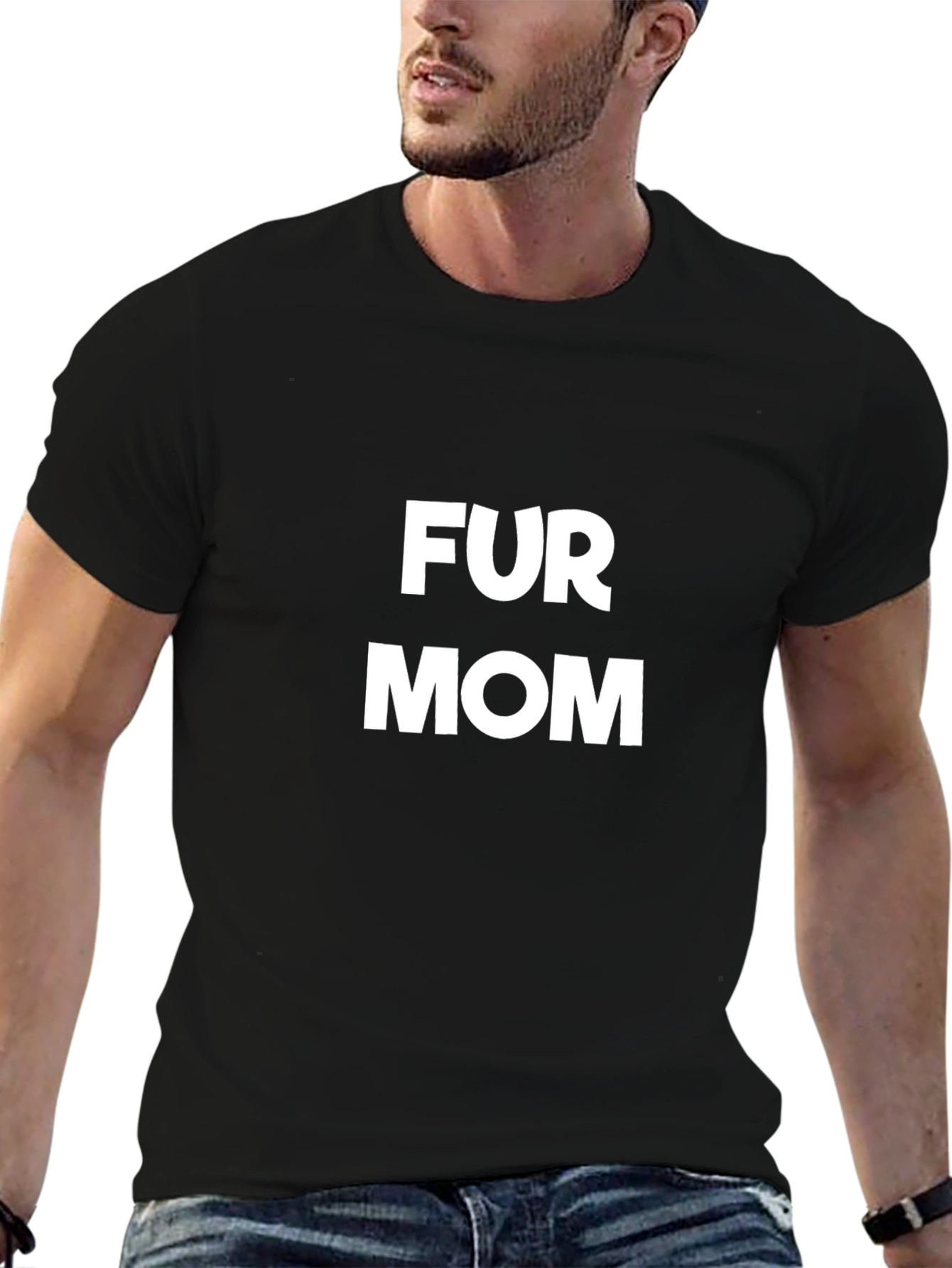Fur Mom Graphic Tee - Black Cotton T-Shirt