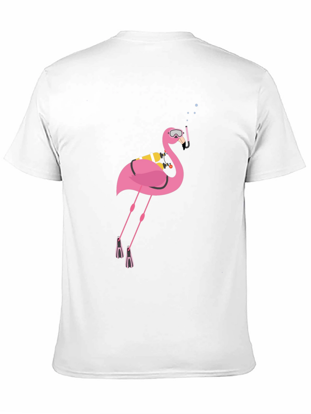 Diving Flamingo Graphic Tee - Black Cotton T-Shirt
