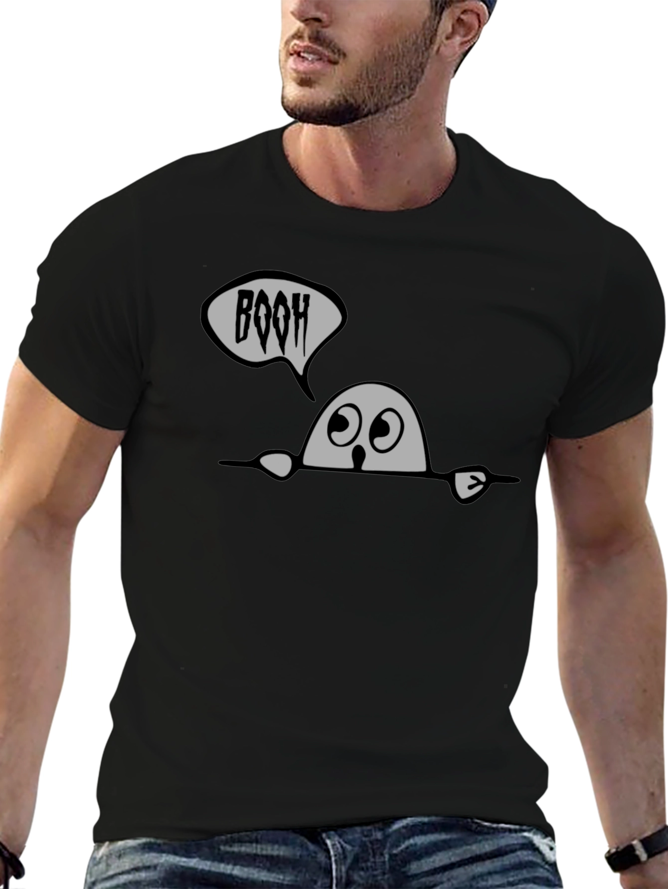 Spooky BOOH Ghost Graphic Tee