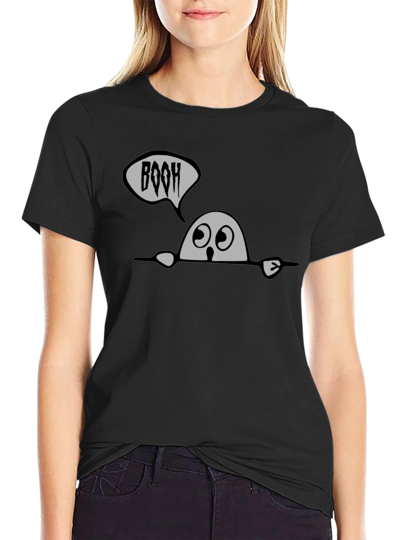 Spooky BOOH Ghost Graphic Tee