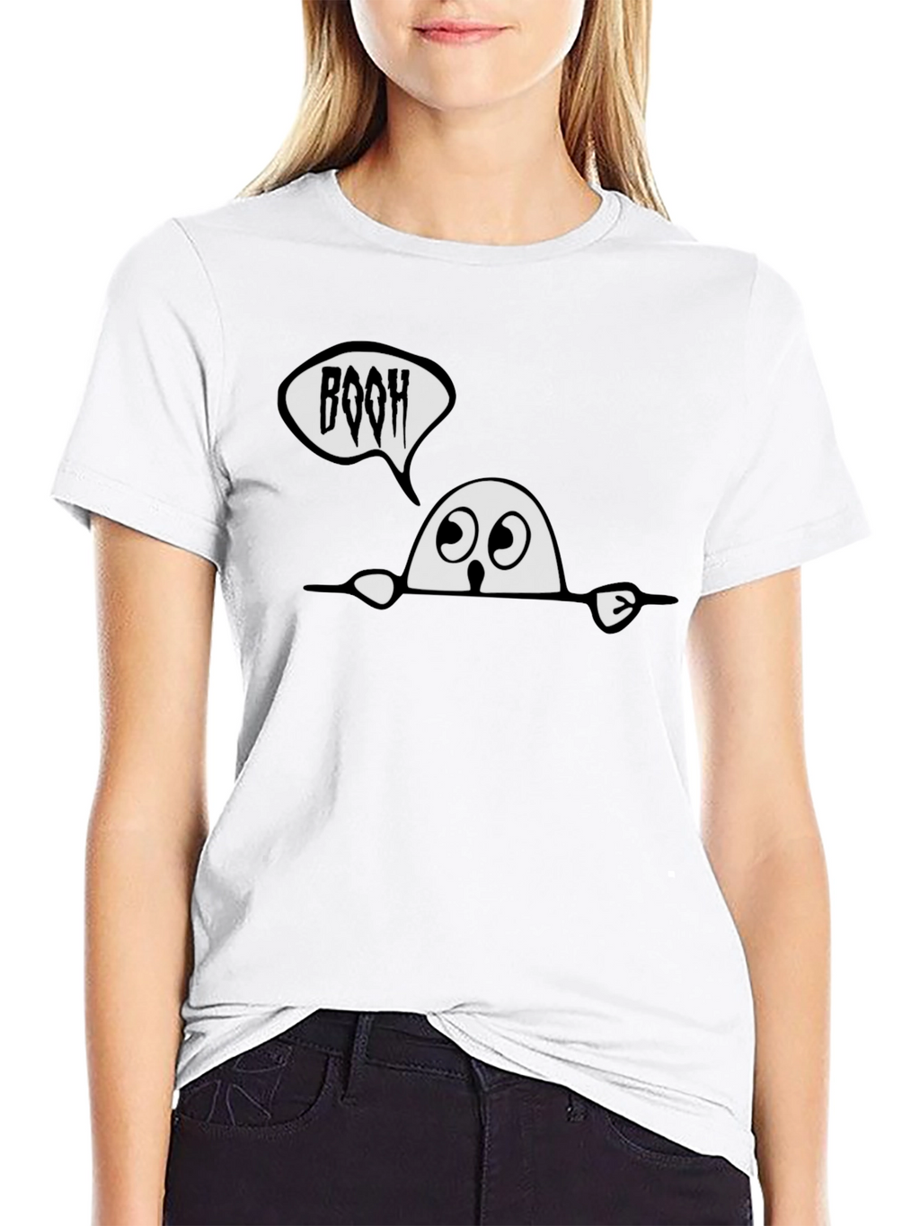 Spooky BOOH Ghost Graphic Tee