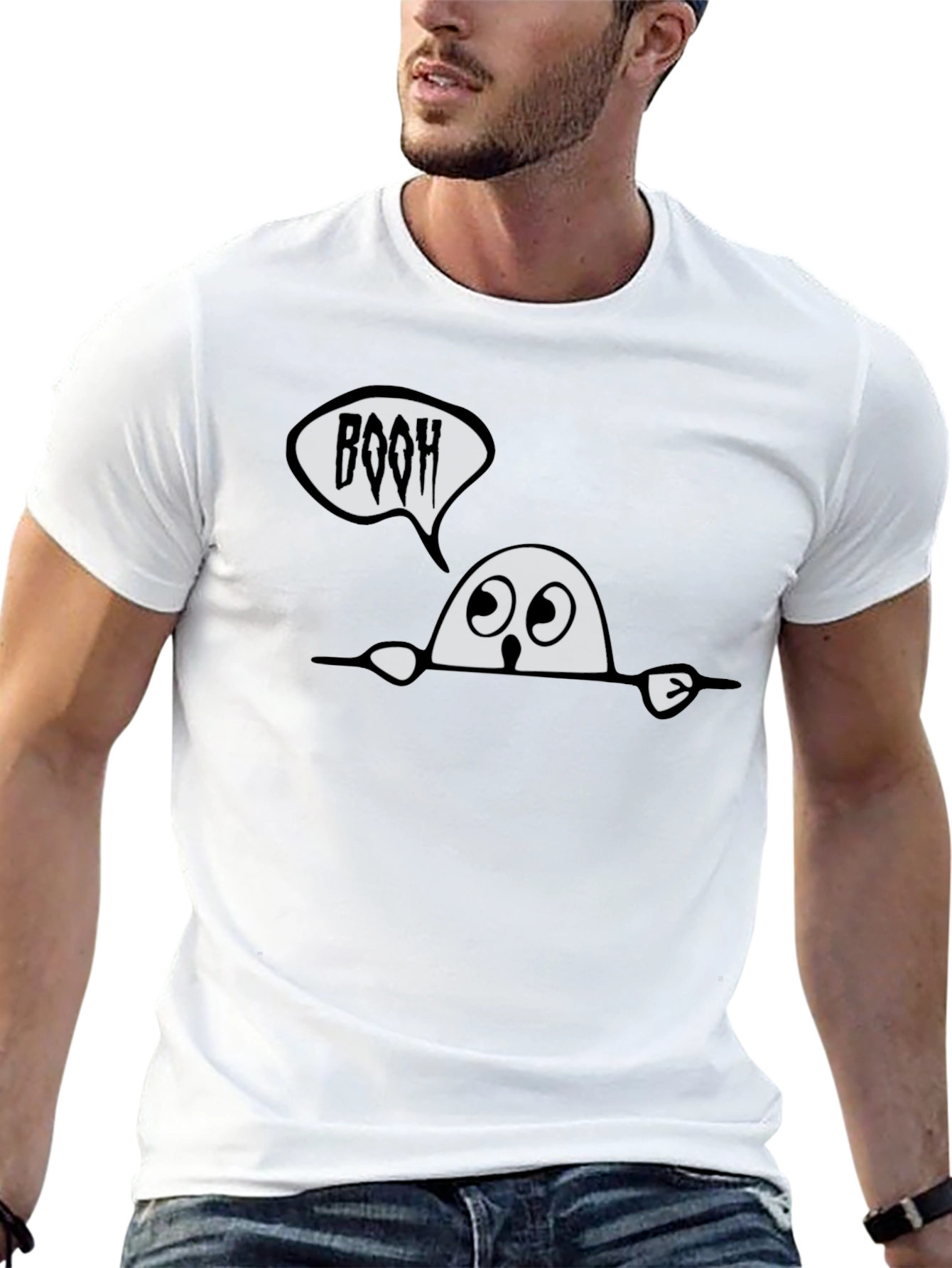 Spooky BOOH Ghost Graphic Tee