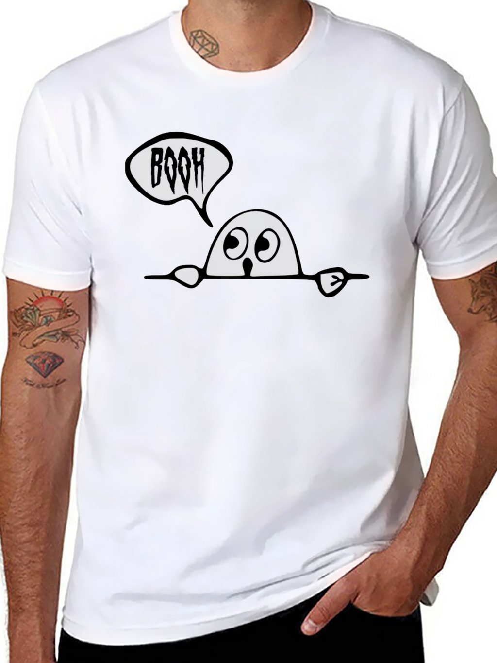 Spooky BOOH Ghost Graphic Tee