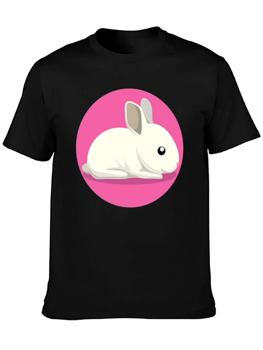 Cute Rabbit Graphic Tee - Black Unisex T-Shirt