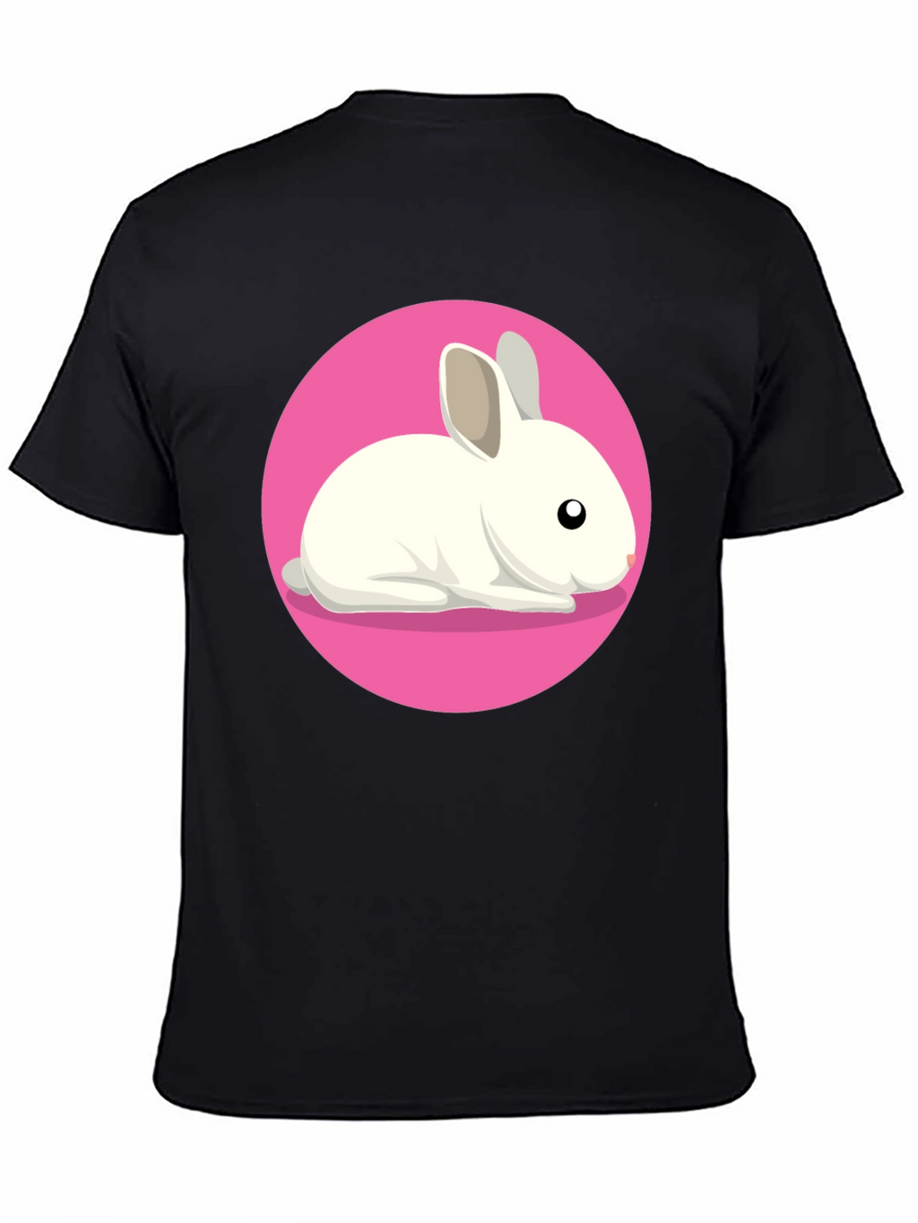 Cute Rabbit Graphic Tee - Black Unisex T-Shirt