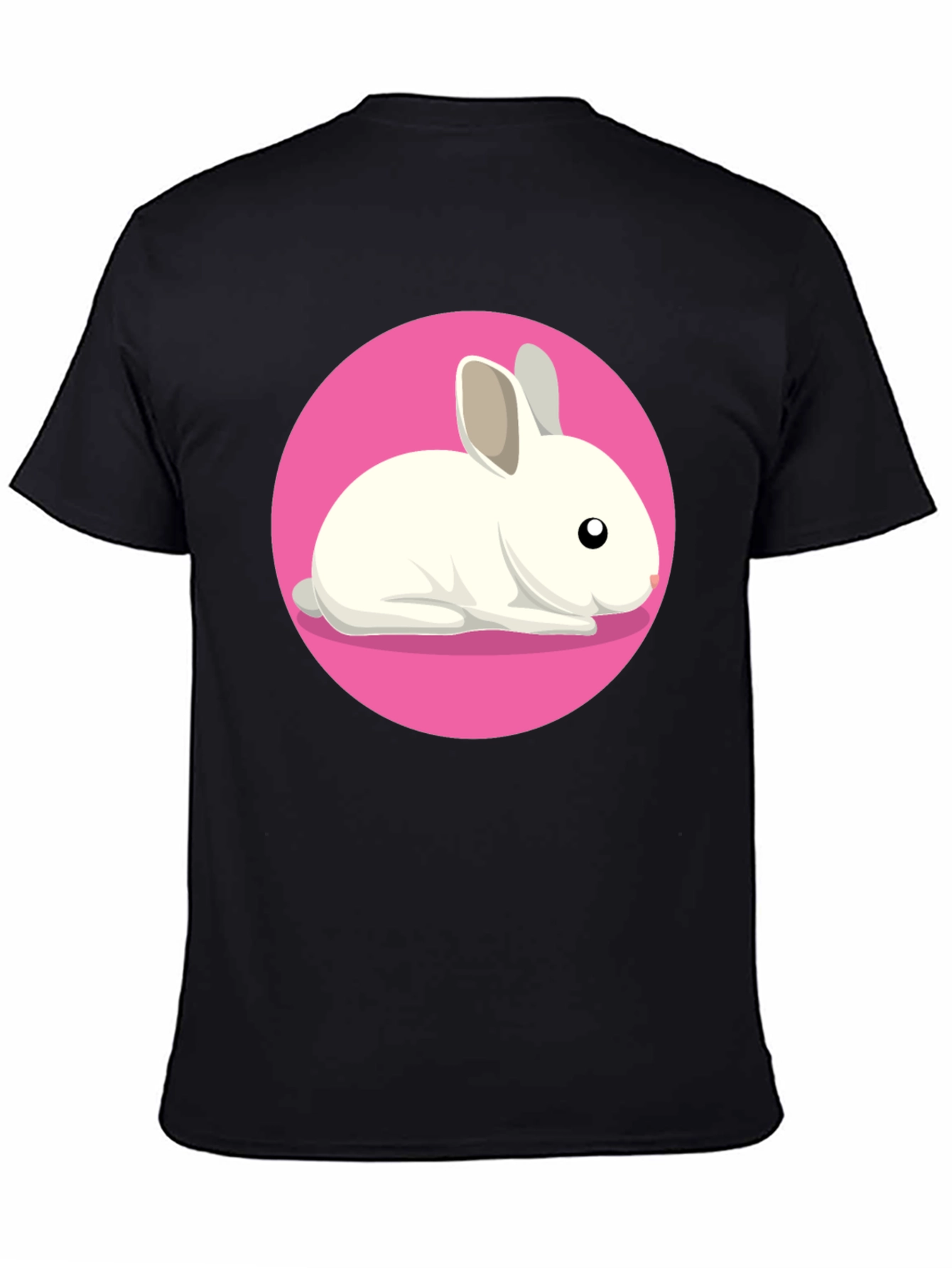 Cute Rabbit Graphic Tee - Black Unisex T-Shirt