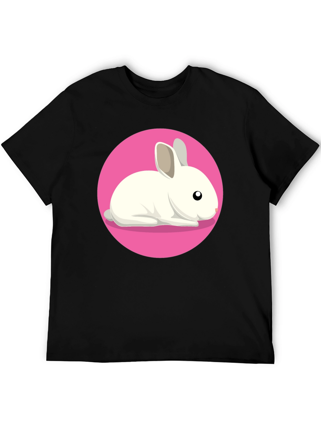 Cute Rabbit Graphic Tee - Black Unisex T-Shirt