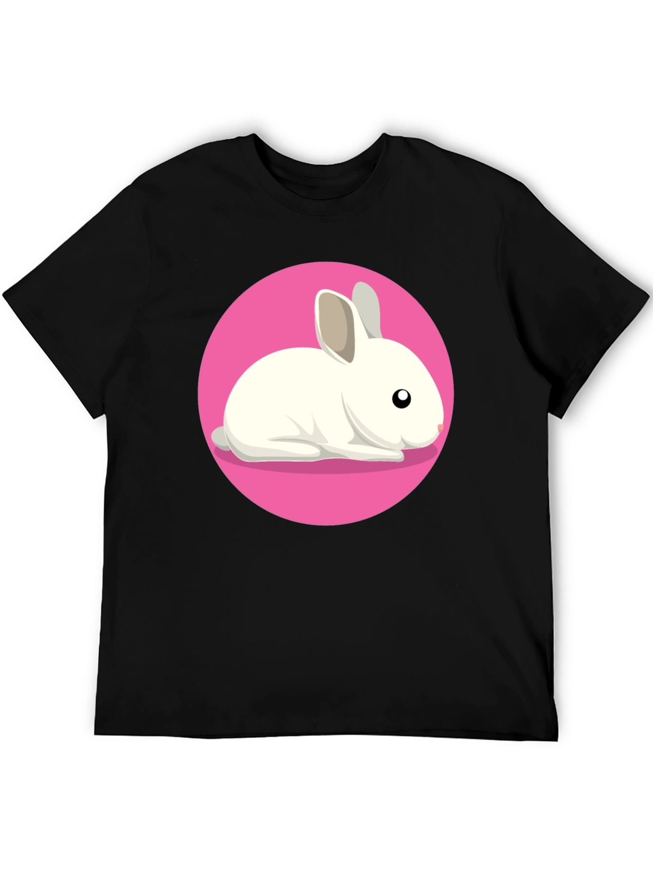 Cute Rabbit Graphic Tee - Black Unisex T-Shirt
