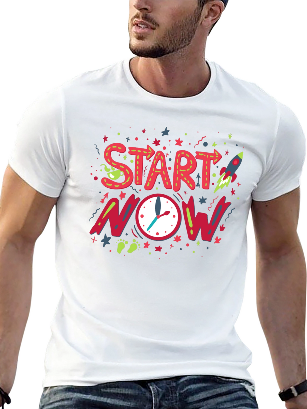 Start Now Graphic Tee - Motivational Design