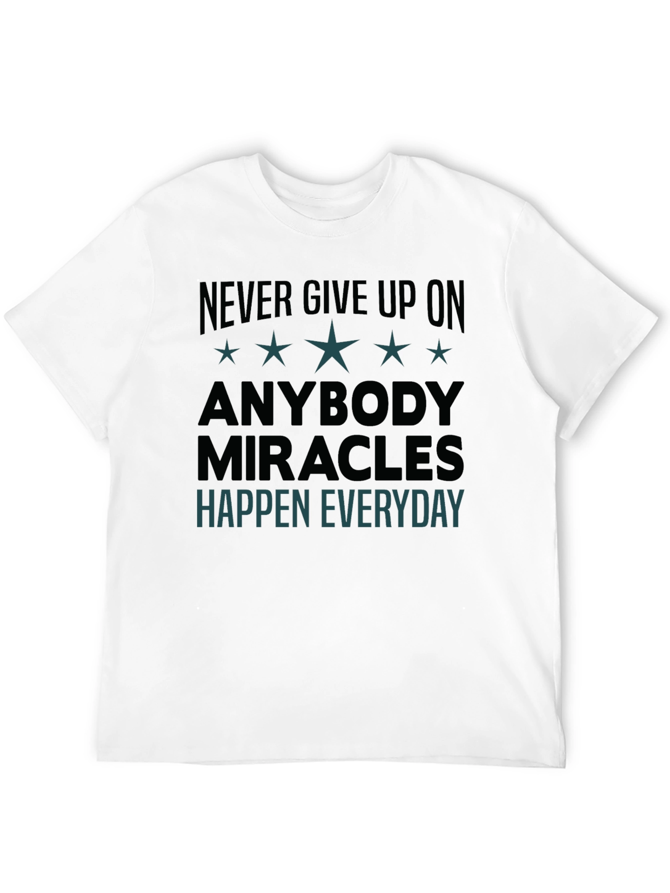 Inspirational Graphic Tee: Never Give Up