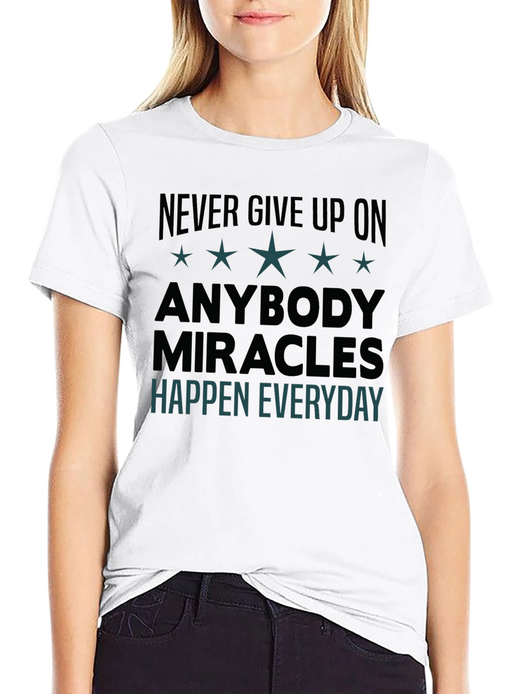 Inspirational Graphic Tee: Never Give Up