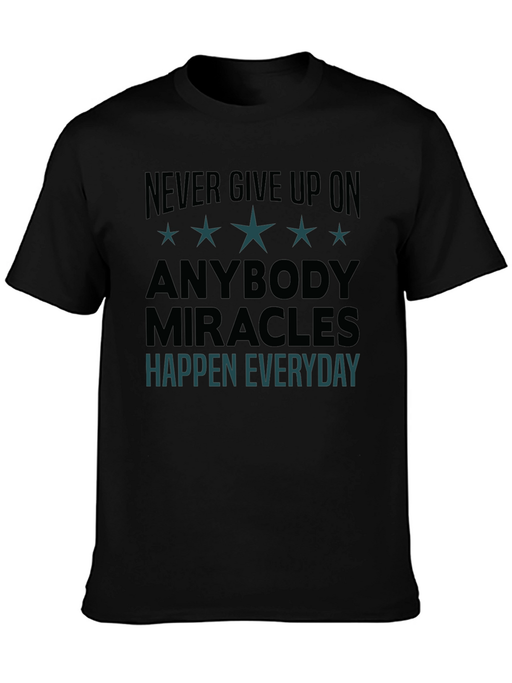 Inspirational Graphic Tee: Never Give Up