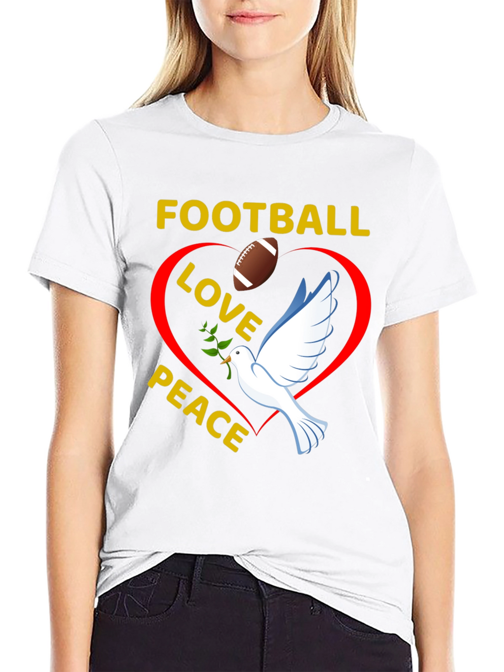 Football Love Peace T-Shirt