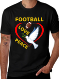 Football Love Peace T-Shirt