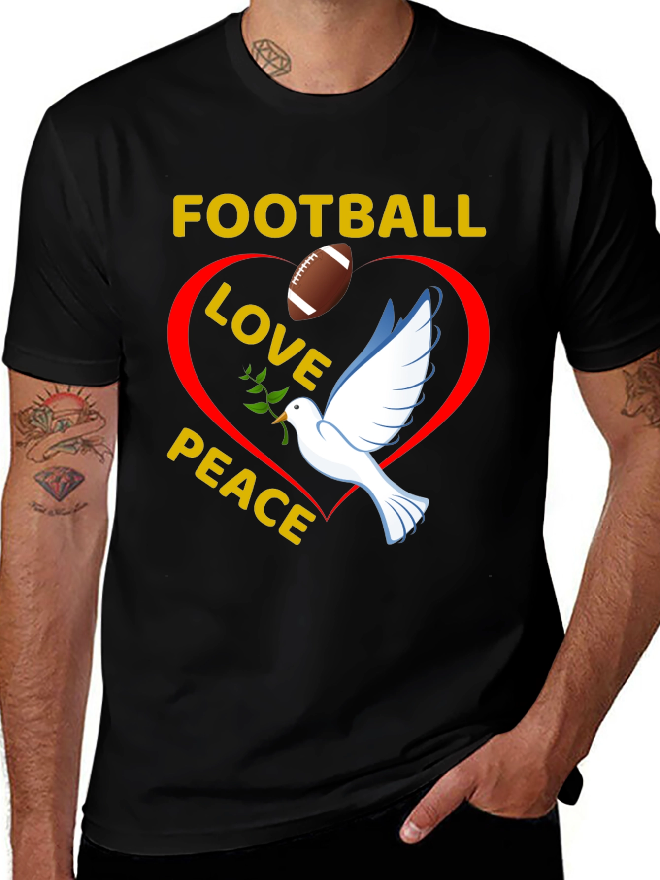 Football Love Peace T-Shirt