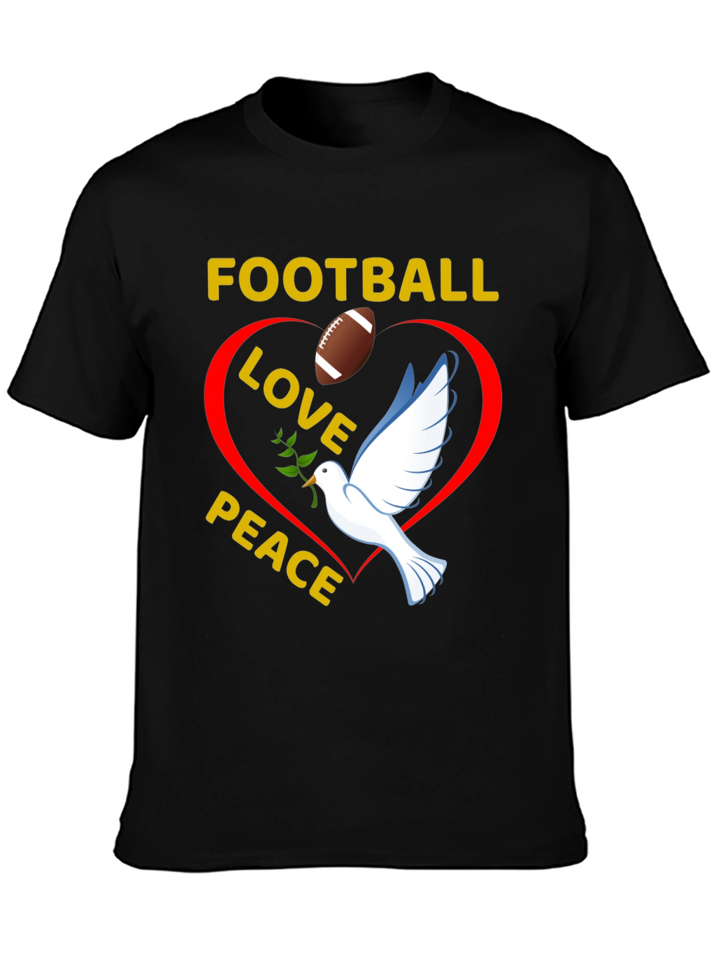 Football Love Peace T-Shirt