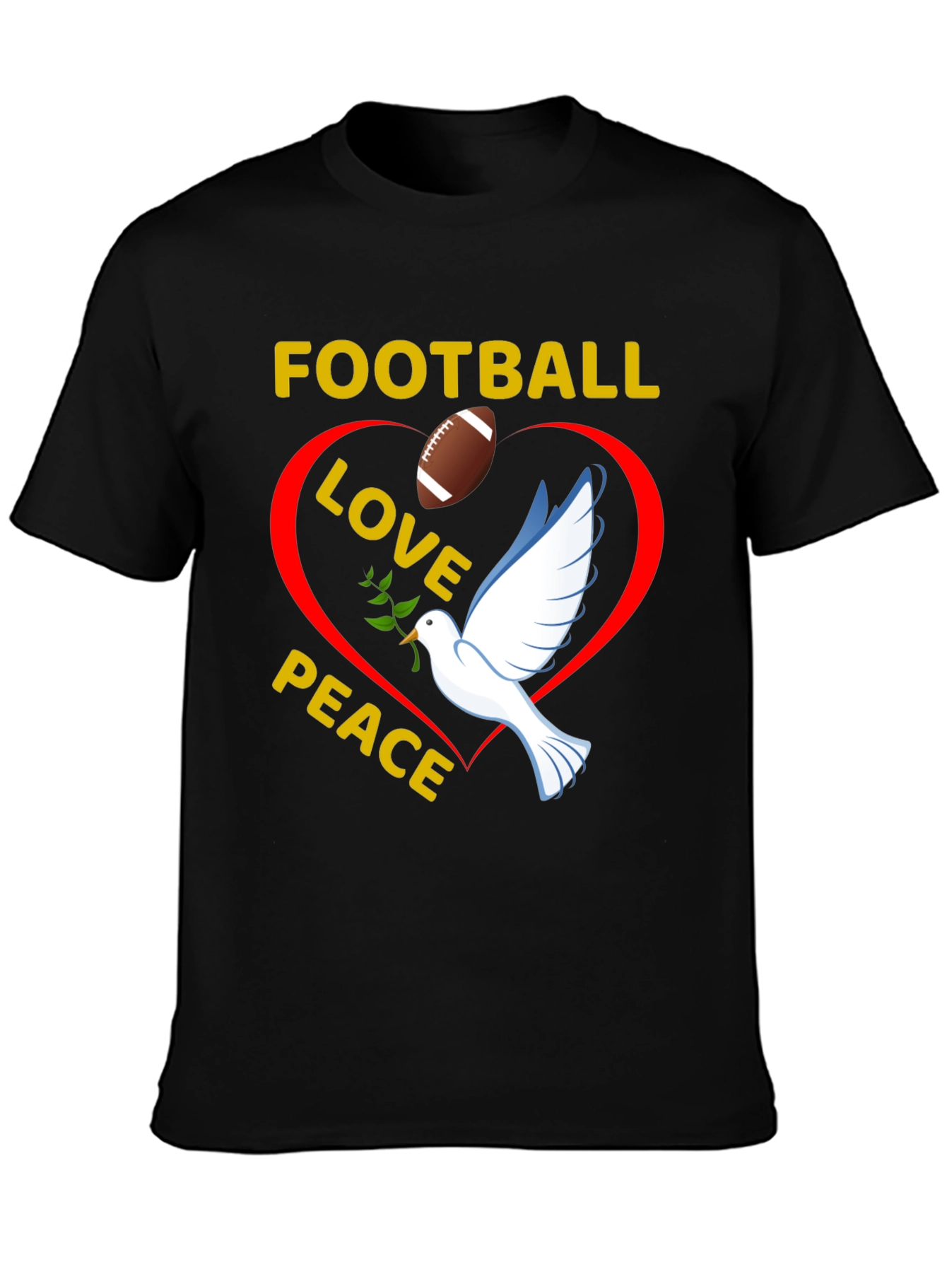 Football Love Peace T-Shirt