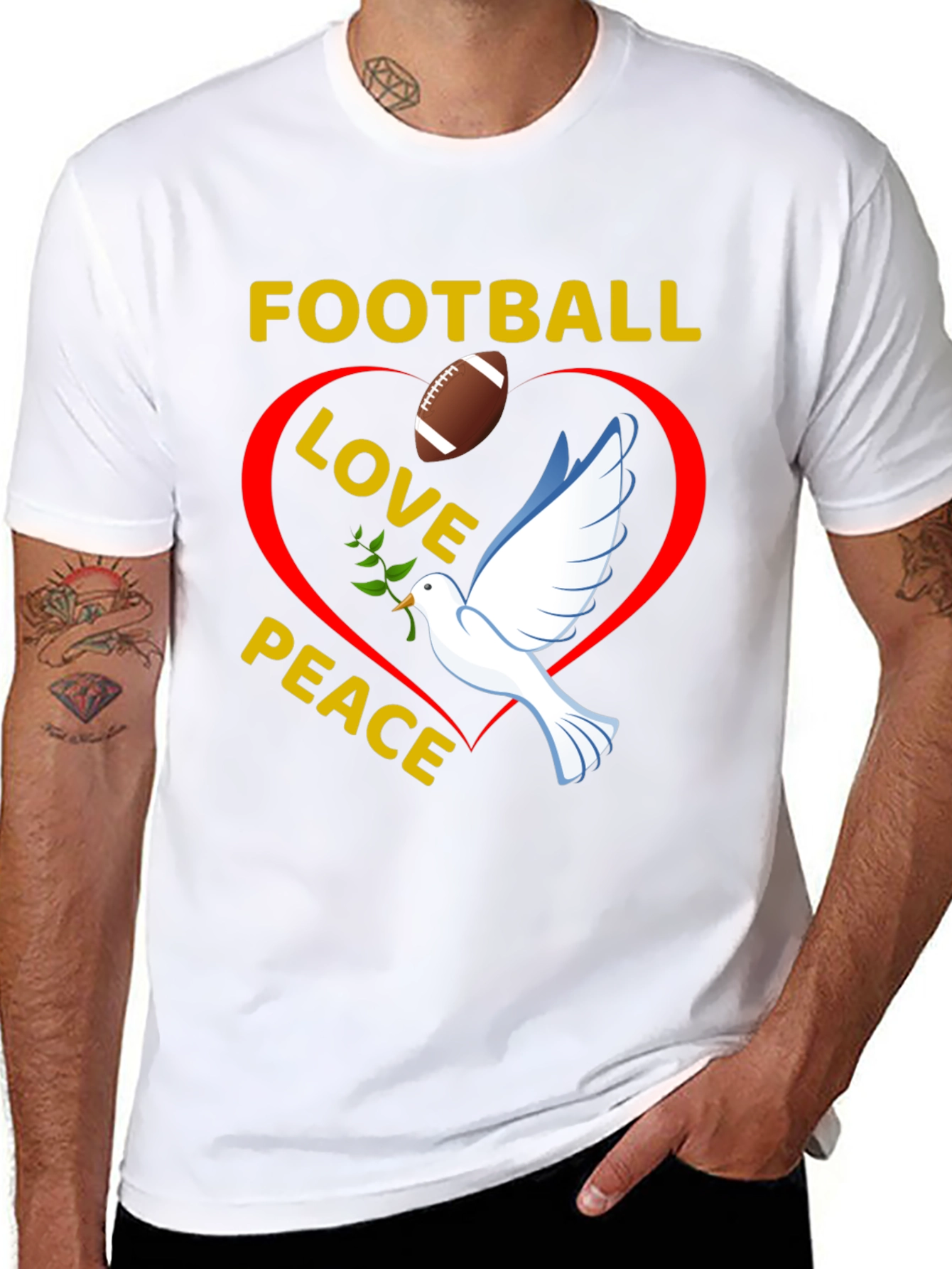 Football Love Peace T-Shirt