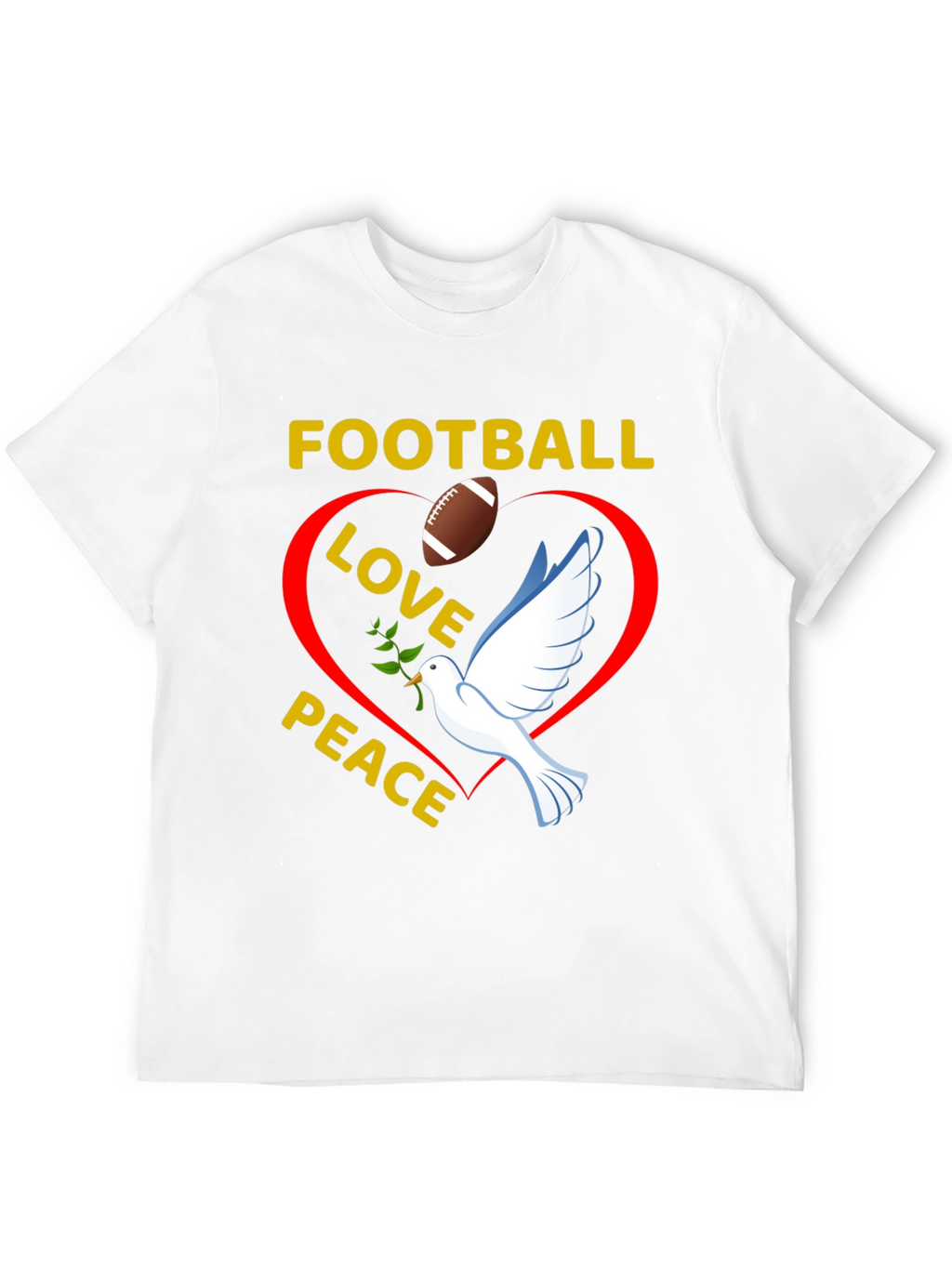 Football Love Peace T-Shirt