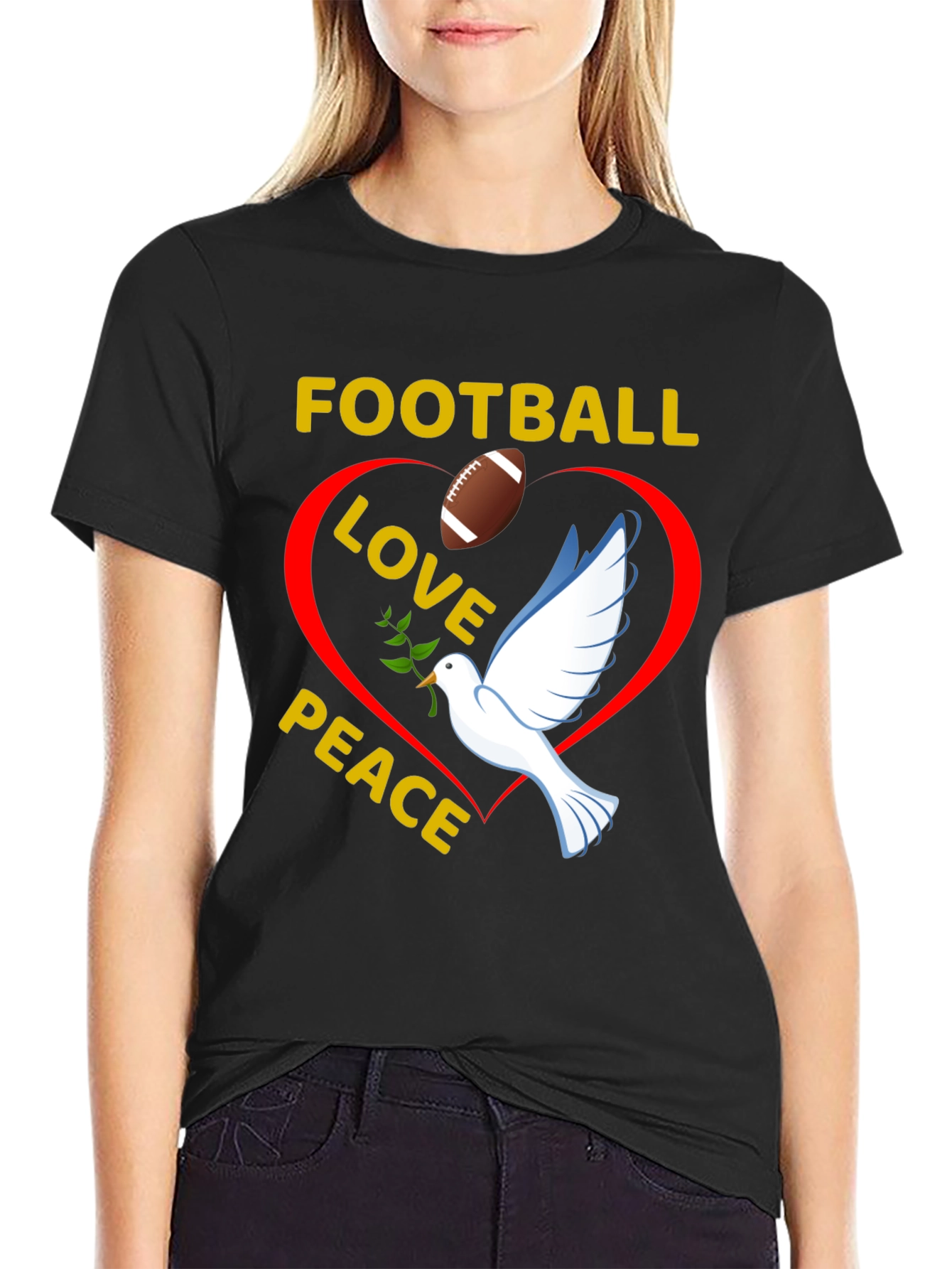 Football Love Peace T-Shirt