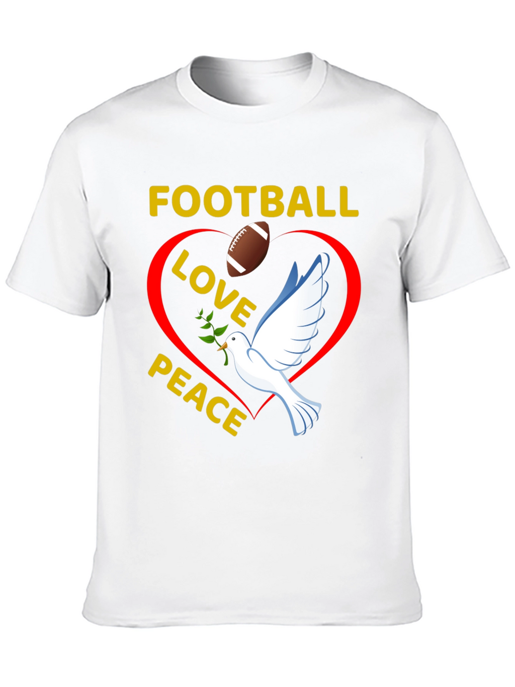 Football Love Peace T-Shirt